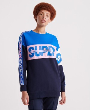 Superdry Sport Breakers Crew Női Pulóver Sötétkék | WFCOS3142